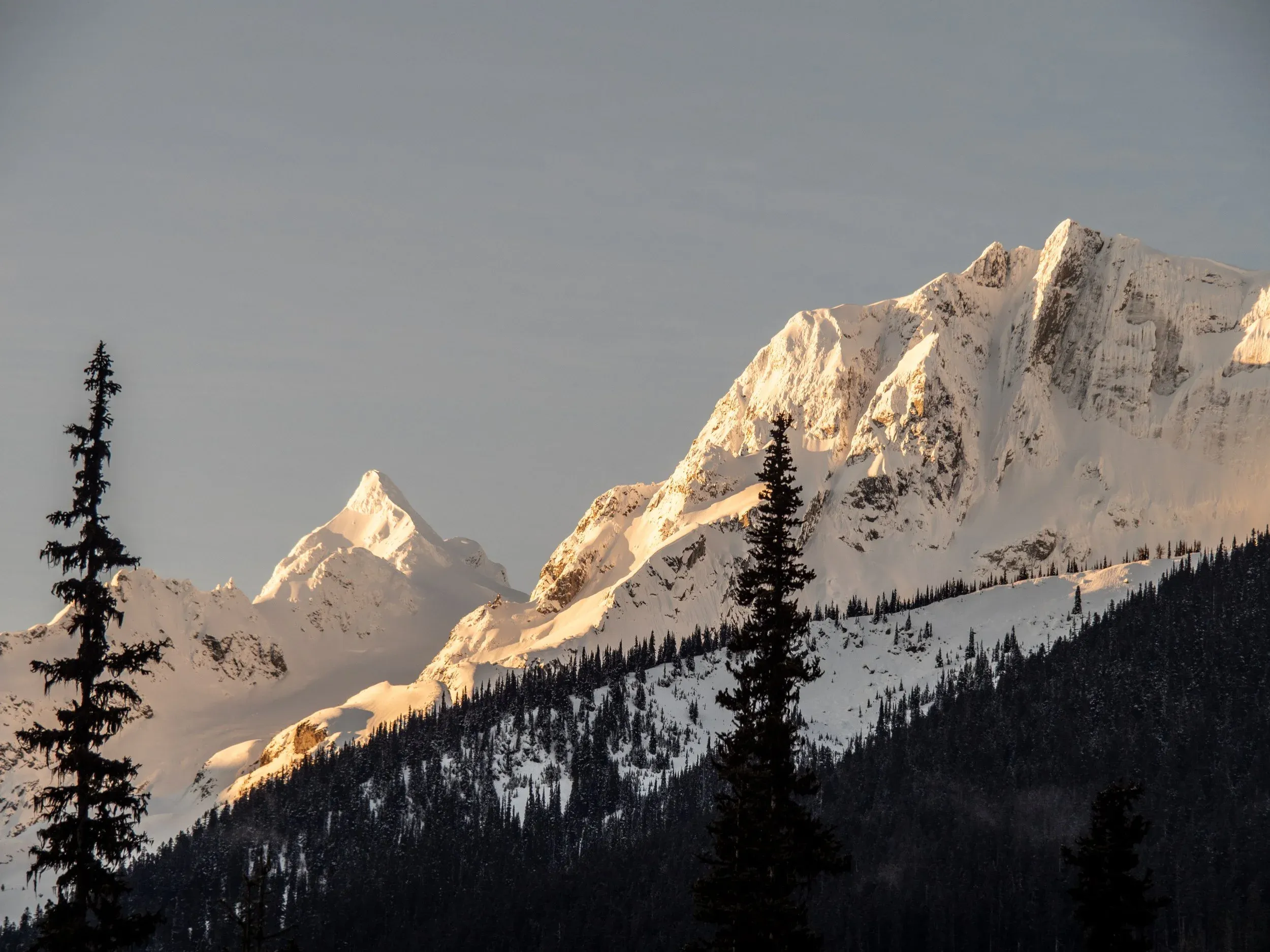 View of the Joffre (front) and Matier (rear) from the Duffey Lake highway