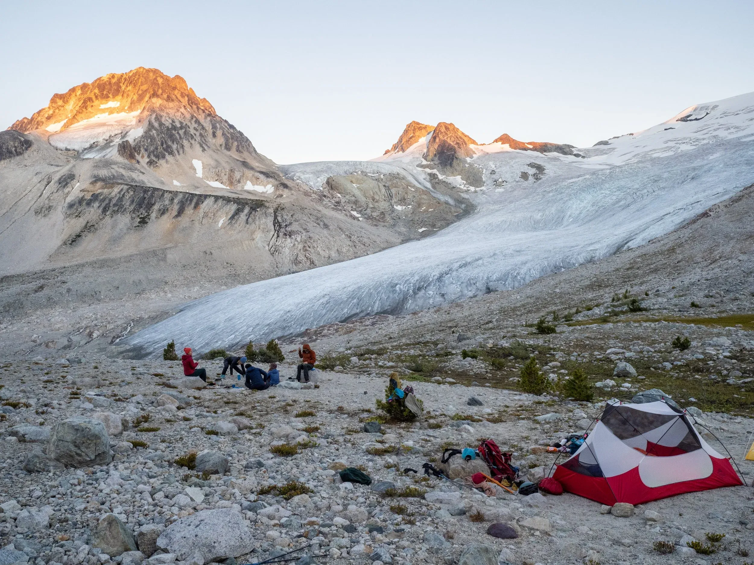 Camp Athelney, with stunning views of the Icemaker Glacier, and Mount Etherweard