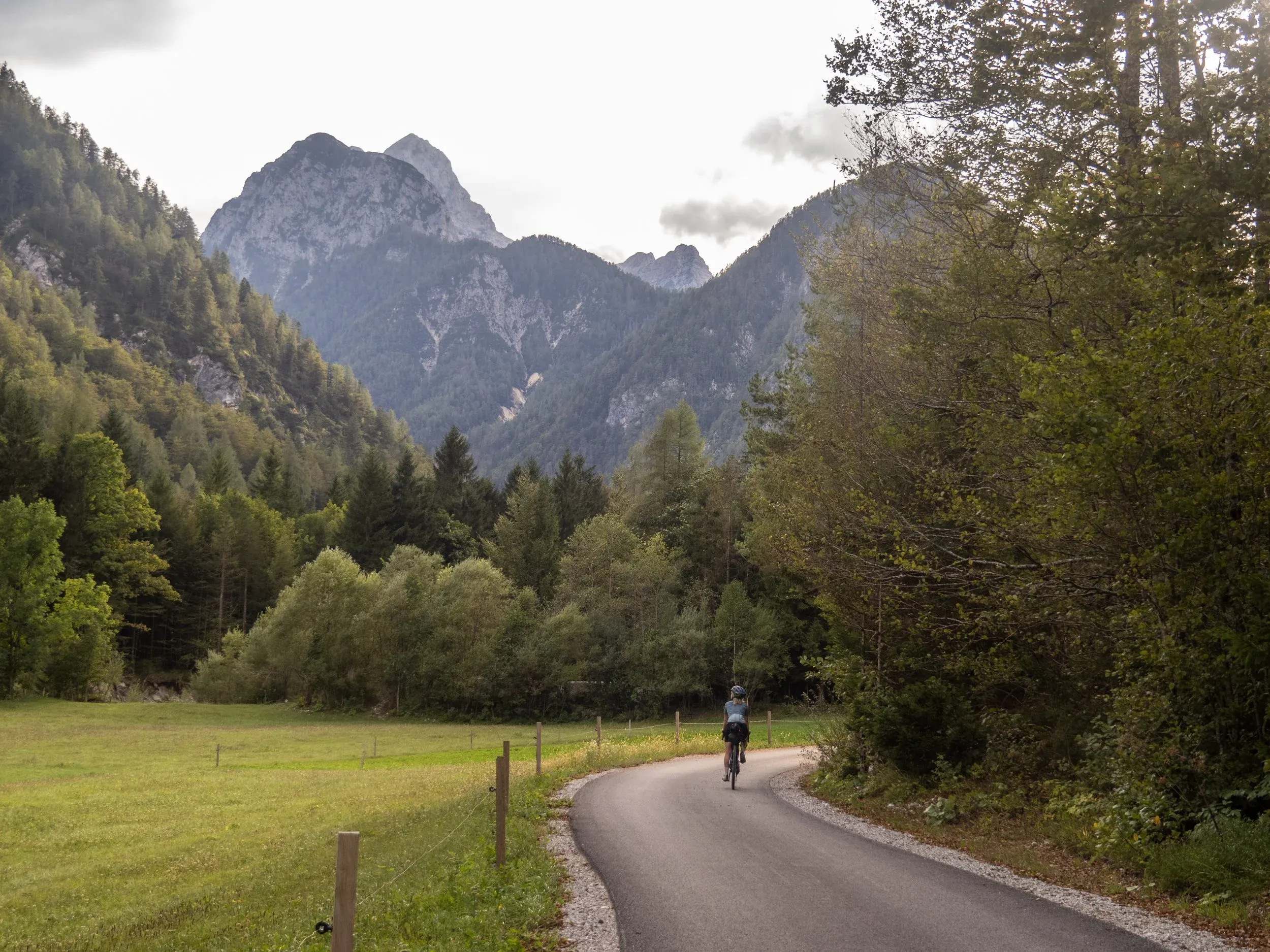Incredible section of road riding after Lake Bled, dipping into Triglav National Park