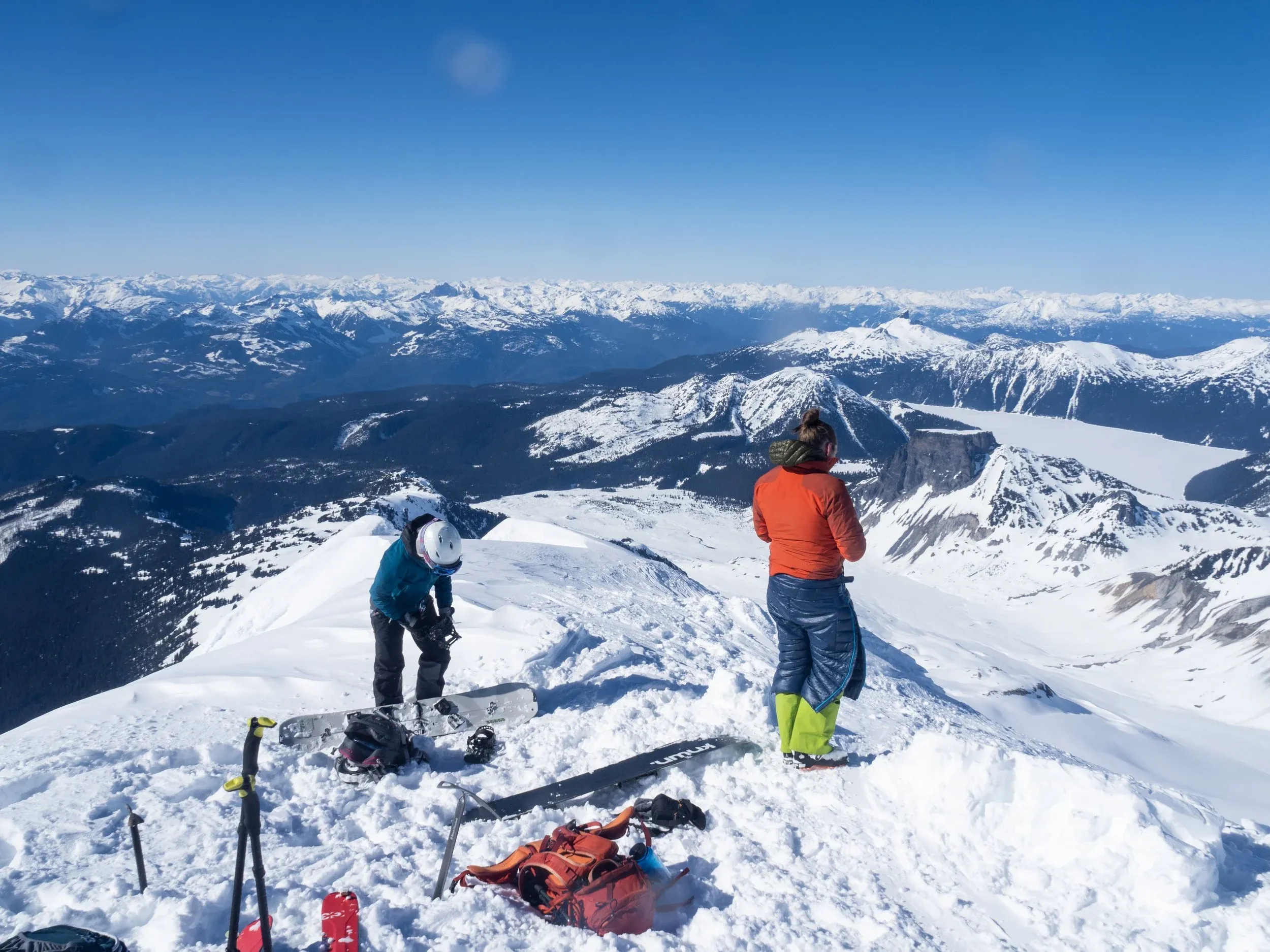 From the summit, looking North. Garibaldi Lake on the right with Black Tusk visible above.