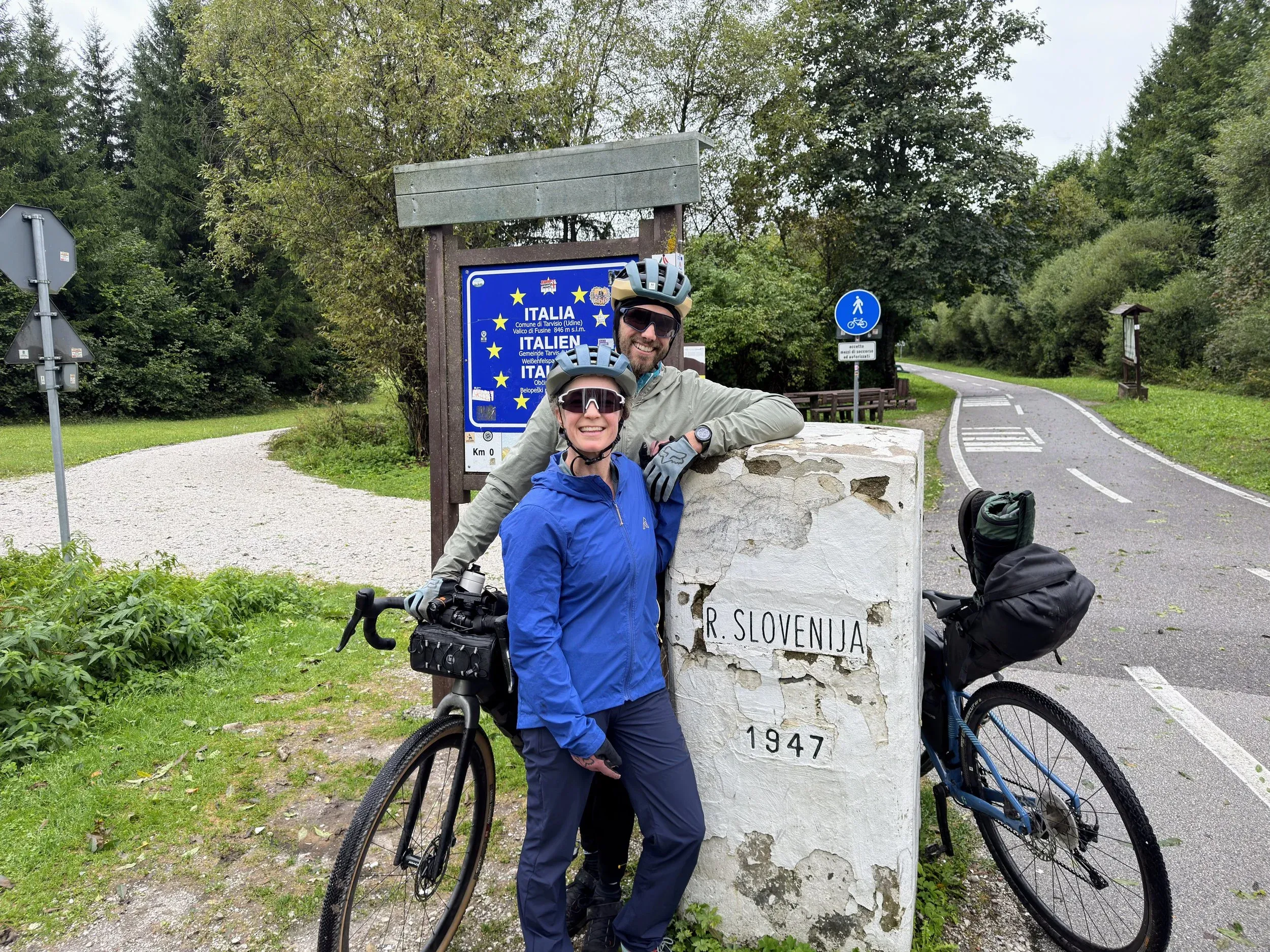 Our first of 5 times we crossed the Slovenian/Italian border. The Euro zone is pretty cool!