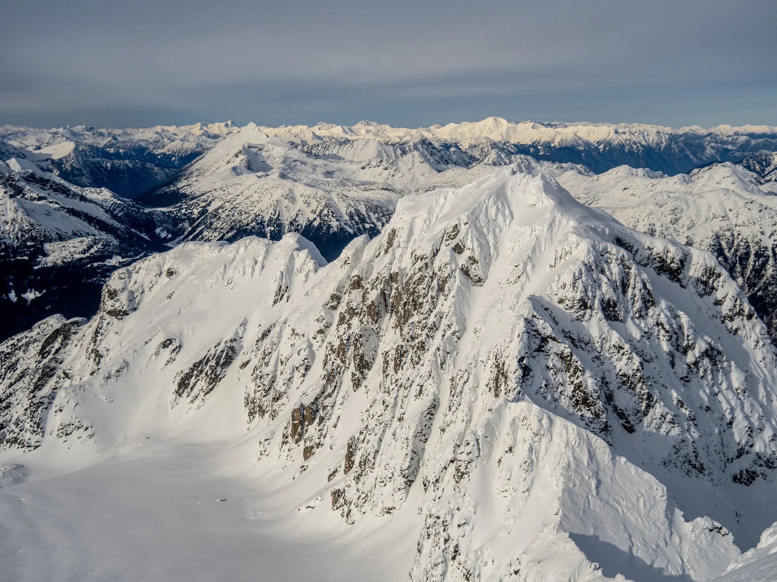 Mt. Joffre, with the incredible “Aussie Couloir” splitting the SW face.