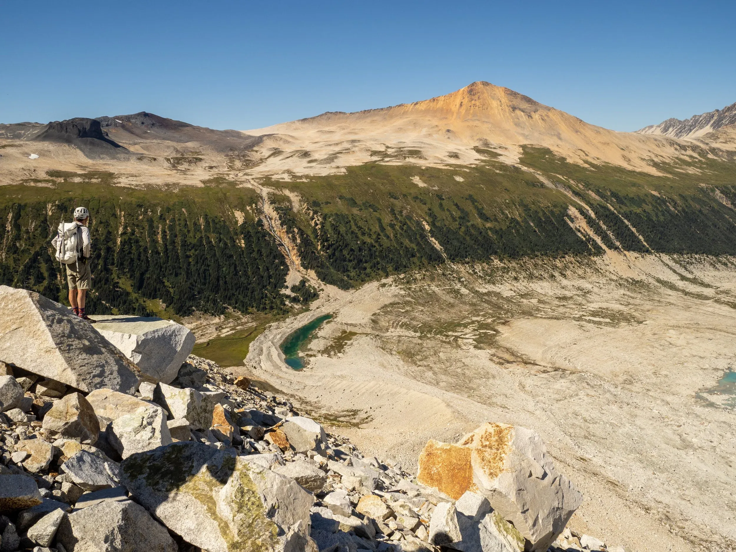 Looking back down to camp at the lake.