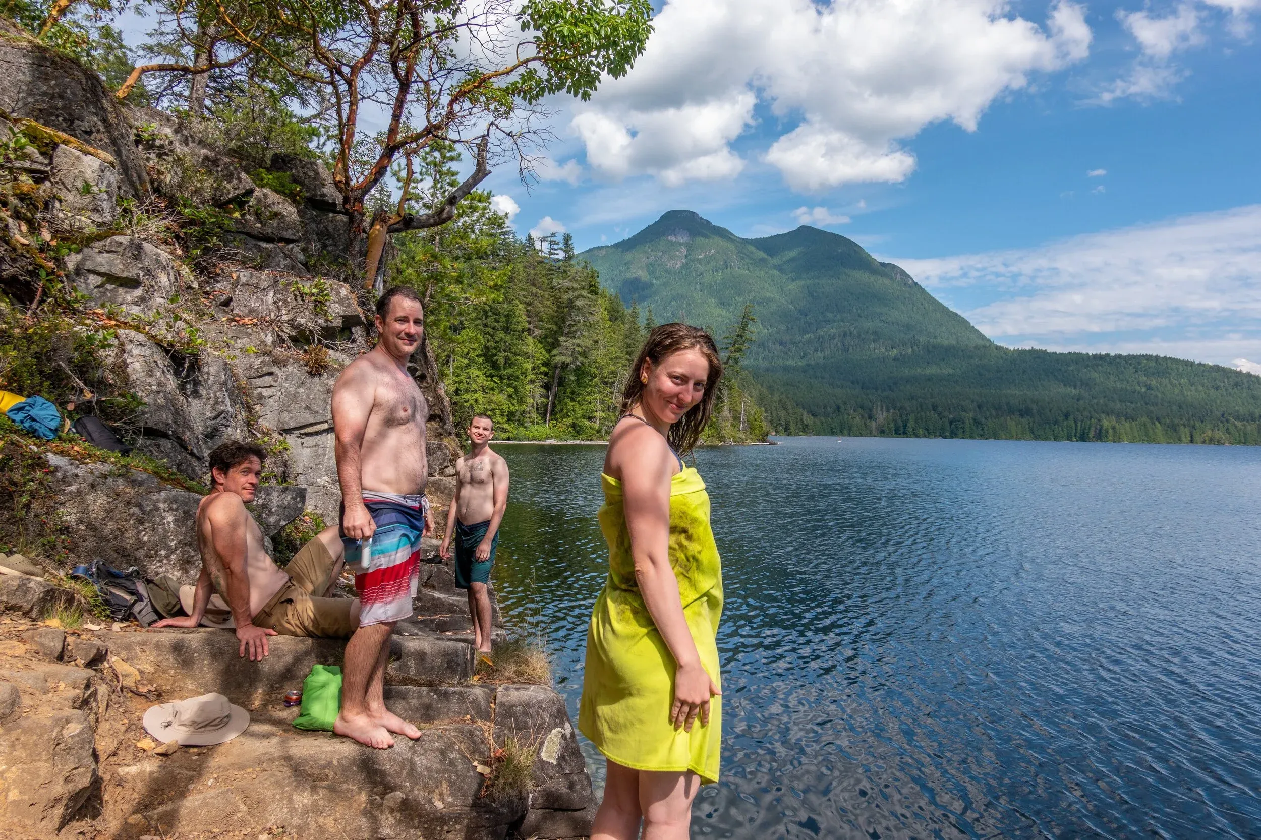 Unwin Lake took the prize for the most misguidedly named geographic feature of the trip. It was great, and provided a perfect opportunity to wash off the salt water that had accumulated into a layer on our skin.