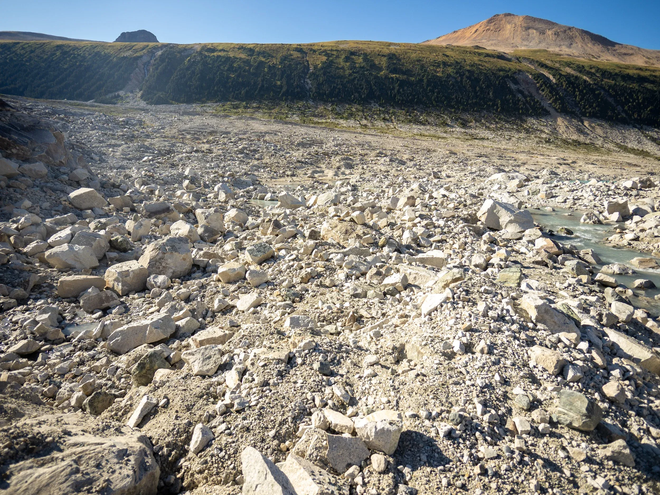 If you can spot Jem in this photo, I’ll be very impressed. We made him, wearing his all light grey getup, walk out into the boulder field and I snapped this ultra wide angle shot, with plans to make it into a “where’s Waldo” type book series some day. Seriously, good luck!